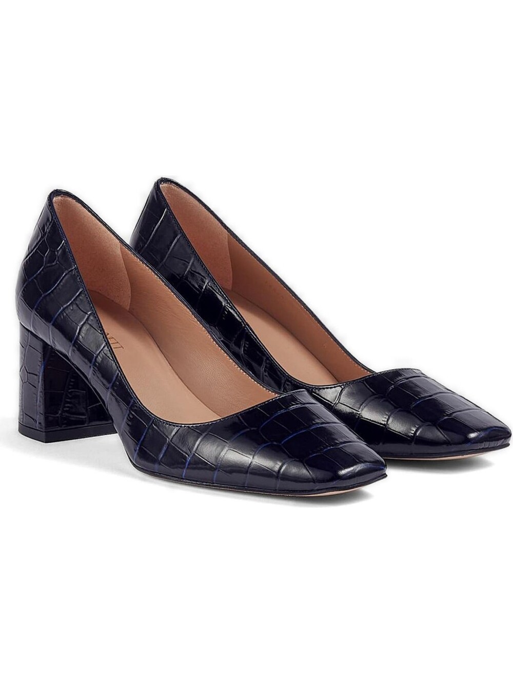 LK Bennett | Navy Sally Croc Embossed Pump